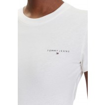 TOMMY JEANS SLIM LINEAR SS TEE EXT T-SHIRT ΜΠΛΟΥΖΑ ΓΥΝΑΙΚΕΙΑ OFF WHITE