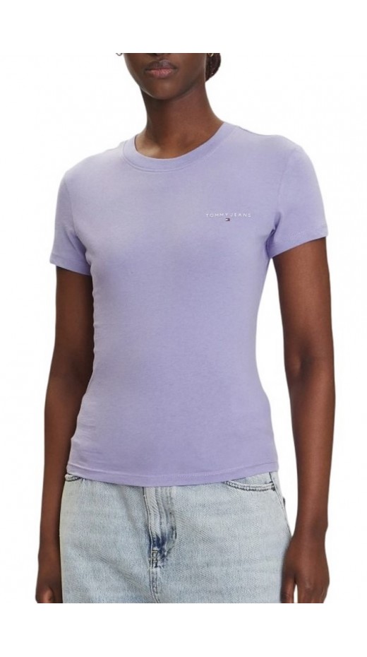 TOMMY JEANS SLIM LINEAR SS TEE EXT T-SHIRT ΜΠΛΟΥΖΑ ΓΥΝΑΙΚΕΙΑ PURPLE