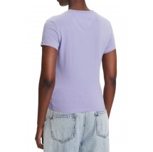 TOMMY JEANS SLIM LINEAR SS TEE EXT T-SHIRT ΜΠΛΟΥΖΑ ΓΥΝΑΙΚΕΙΑ PURPLE