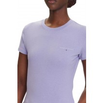TOMMY JEANS SLIM LINEAR SS TEE EXT T-SHIRT ΜΠΛΟΥΖΑ ΓΥΝΑΙΚΕΙΑ PURPLE