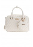 GUESS ATABEY BOX SATCHEL ΤΣΑΝΤΑ ΓΥΝΑΙΚΕΙΑ OFF WHITE