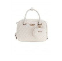 GUESS ATABEY BOX SATCHEL ΤΣΑΝΤΑ ΓΥΝΑΙΚΕΙΑ OFF WHITE