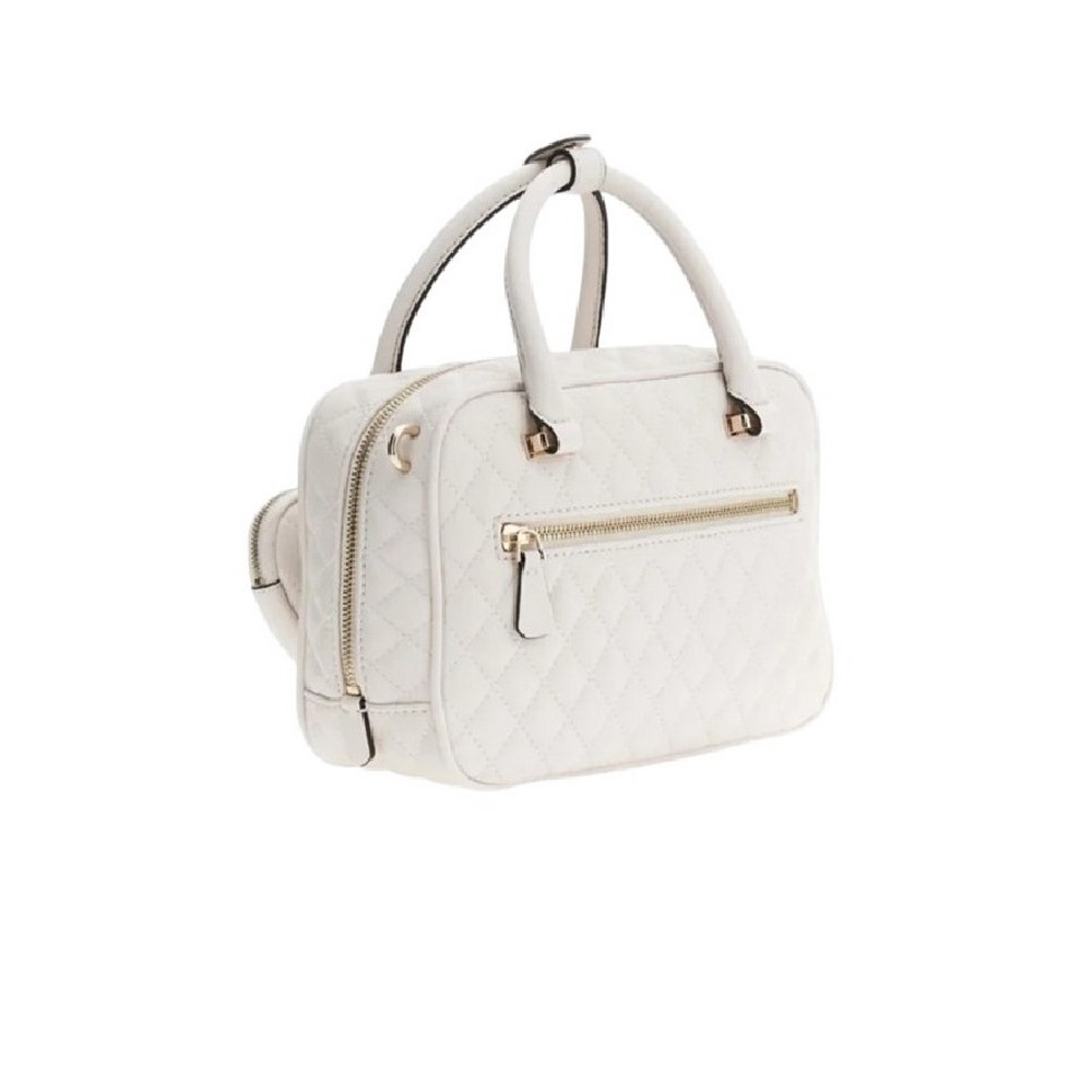 GUESS ATABEY BOX SATCHEL ΤΣΑΝΤΑ ΓΥΝΑΙΚΕΙΑ OFF WHITE