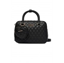 GUESS ATABEY BOX SATCHEL ΤΣΑΝΤΑ ΓΥΝΑΙΚΕΙΑ BLACK