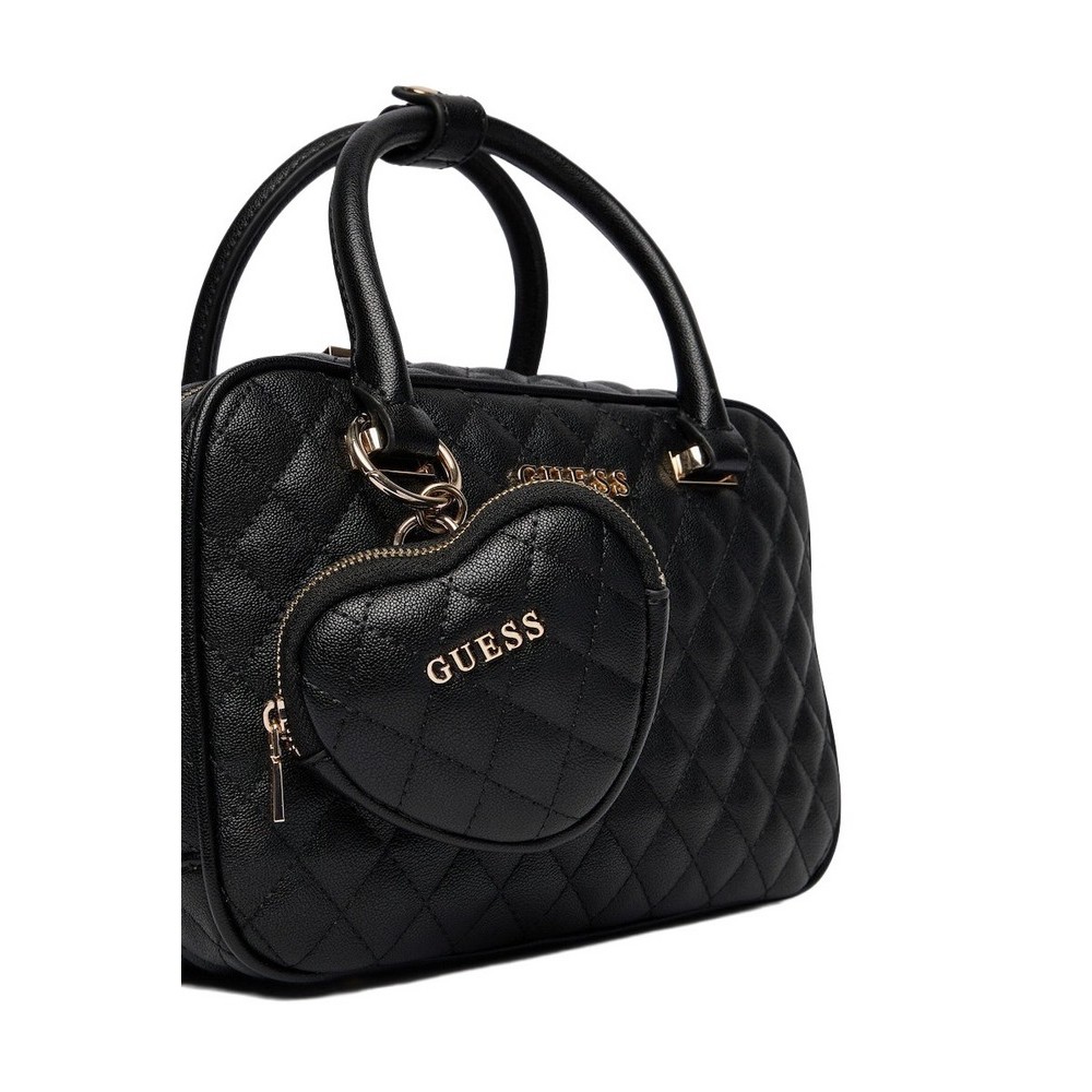 GUESS ATABEY BOX SATCHEL ΤΣΑΝΤΑ ΓΥΝΑΙΚΕΙΑ BLACK