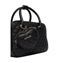 GUESS ATABEY BOX SATCHEL ΤΣΑΝΤΑ ΓΥΝΑΙΚΕΙΑ BLACK