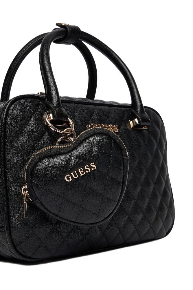 GUESS ATABEY BOX SATCHEL ΤΣΑΝΤΑ ΓΥΝΑΙΚΕΙΑ BLACK