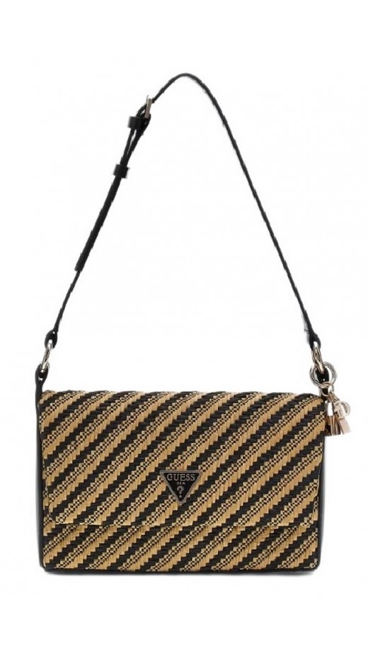 GUESS SIMONA FLAP SHOULDER BAG ΤΣΑΝΤΑ ΓΥΝΑΙΚΕΙΑ BLACK