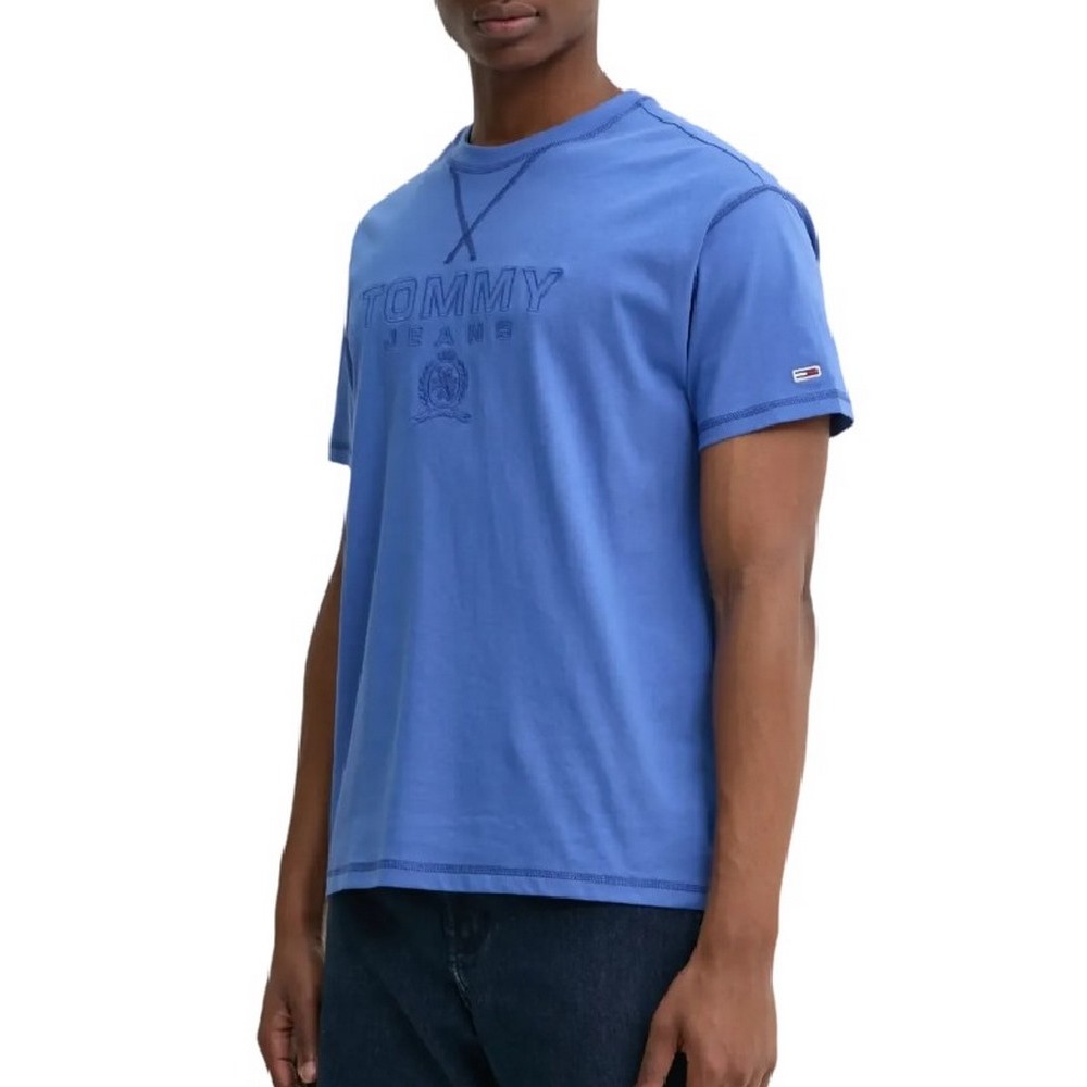 TOMMY JEANS RLX TONAL CREST TEE T-SHIRT ΜΠΛΟΥΖΑ ΑΝΔΡΙΚΗ BLUE