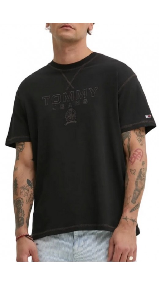 TOMMY JEANS RLX TONAL CREST TEE T-SHIRT ΜΠΛΟΥΖΑ ΑΝΔΡΙΚΗ BLACK