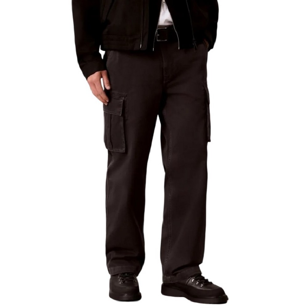 CALVIN KLEIN JEANS BAGGY UTILITY COTTON TWILL CARGO ΠΑΝΤΕΛΟΝΙ ΑΝΔΡΙΚΟ DARK GREY