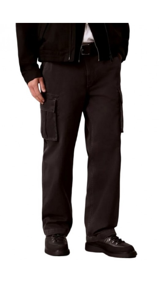 CALVIN KLEIN JEANS BAGGY UTILITY COTTON TWILL CARGO ΠΑΝΤΕΛΟΝΙ ΑΝΔΡΙΚΟ DARK GREY