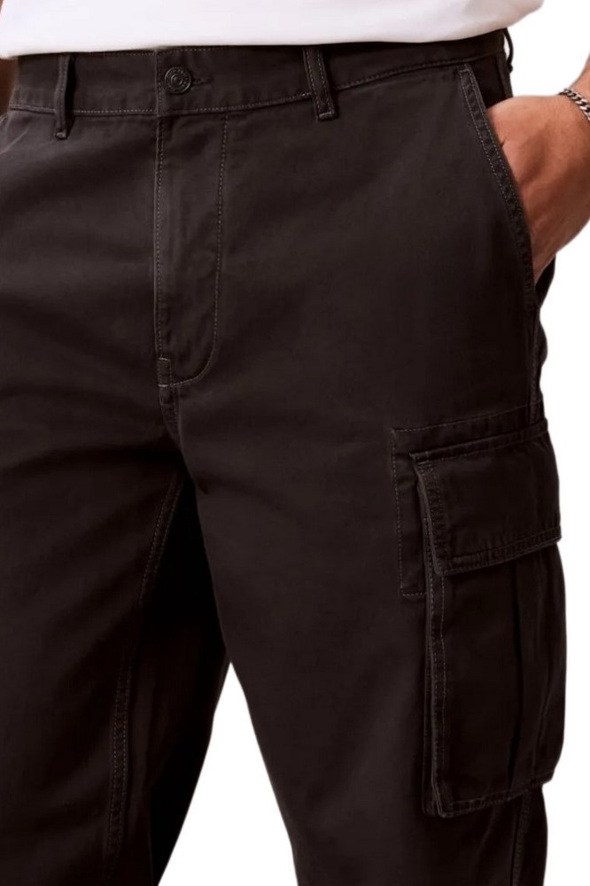 CALVIN KLEIN JEANS BAGGY UTILITY COTTON TWILL CARGO ΠΑΝΤΕΛΟΝΙ ΑΝΔΡΙΚΟ DARK GREY