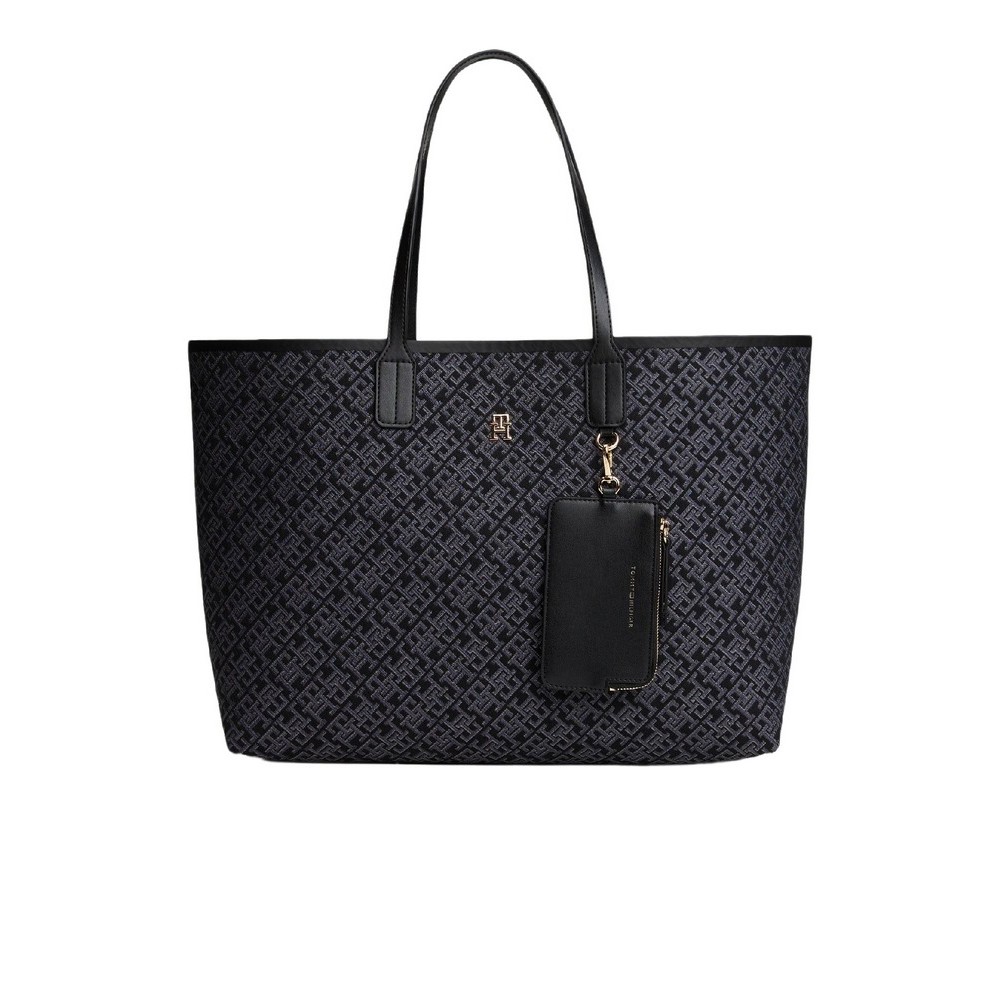 TOMMY HILFIGER  ICON TOTE JACQUARD ΤΣΑΝΤΑ ΓΥΝΑΙΚΕΙΑ BLACK