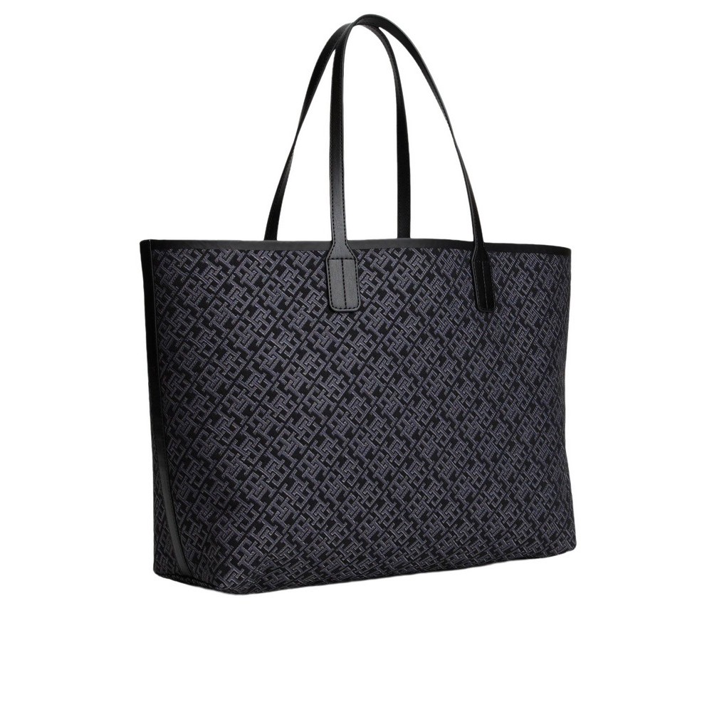 TOMMY HILFIGER  ICON TOTE JACQUARD ΤΣΑΝΤΑ ΓΥΝΑΙΚΕΙΑ BLACK