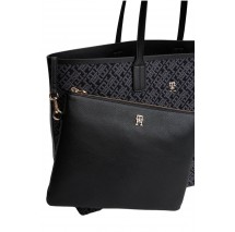 TOMMY HILFIGER  ICON TOTE JACQUARD ΤΣΑΝΤΑ ΓΥΝΑΙΚΕΙΑ BLACK