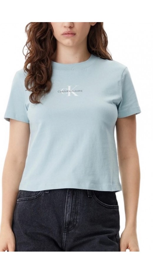 CALVIN KLEIN JEANS MONOLOGO BABY T-SHIRT ΜΠΛΟΥΖΑ ΓΥΝΑΙΚΕΙΑ PETROL