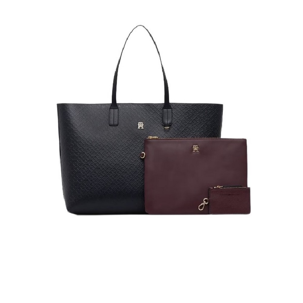 TOMMY HILFIGER ICON TOTE MONO ΤΣΑΝΤΑ ΓΥΝΑΙΚΕΙΑ DARK NAVY