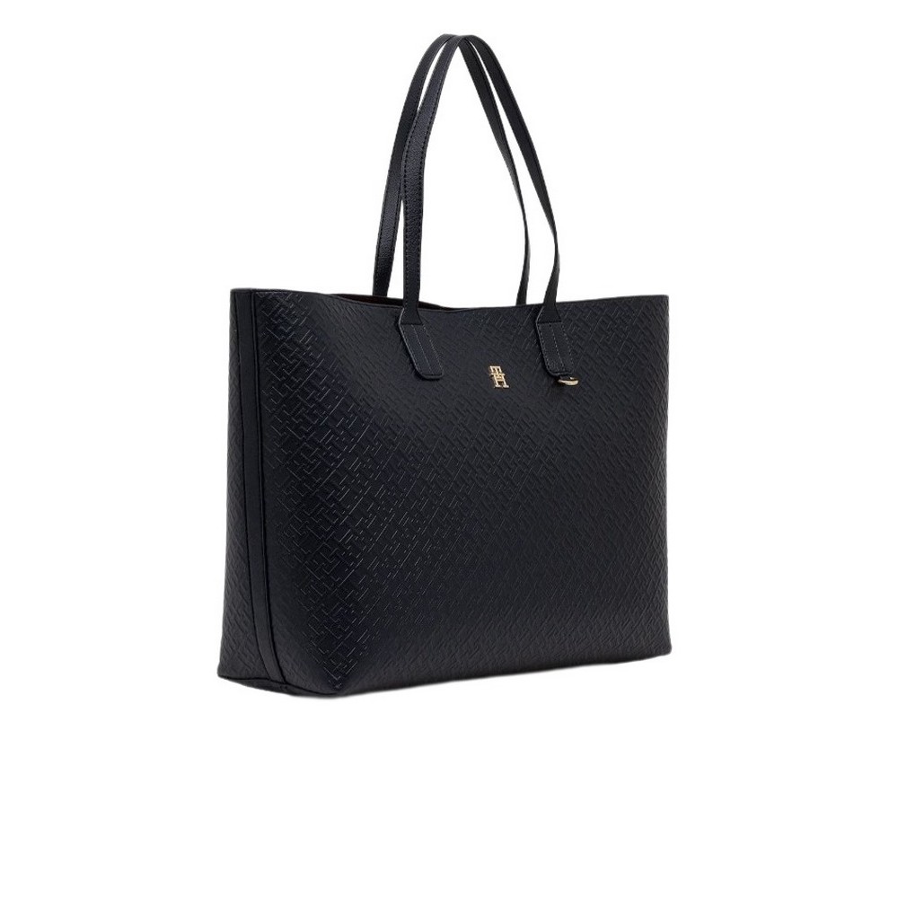 TOMMY HILFIGER ICON TOTE MONO ΤΣΑΝΤΑ ΓΥΝΑΙΚΕΙΑ DARK NAVY