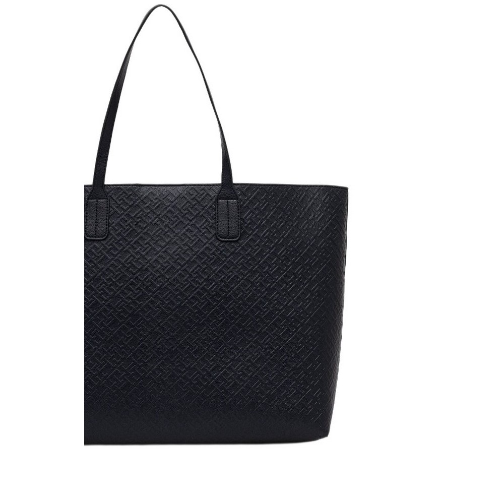 TOMMY HILFIGER ICON TOTE MONO ΤΣΑΝΤΑ ΓΥΝΑΙΚΕΙΑ DARK NAVY