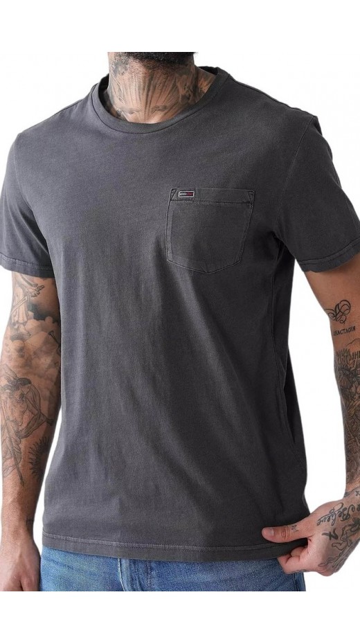 TOMMY JEANS SLIM WASHED POCKET TEE T-SHIRT ΜΠΛΟΥΖΑ ΑΝΔΡΙΚΗ WASHED BLACK