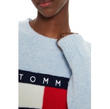 TOMMY JEANS MELANGE FLAG SWEATER EXT ΠΛΕΚΤΗ ΜΠΛΟΥΖΑ ΓΥΝΑΙΚΕΙΑ CIEL