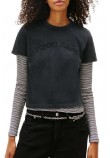 TOMMY JEANS REG GMD VARSITY TEE T-SHIRT  ΜΠΛΟΥΖΑ ΓΥΝΑΙΚΕΙΑ BLACK