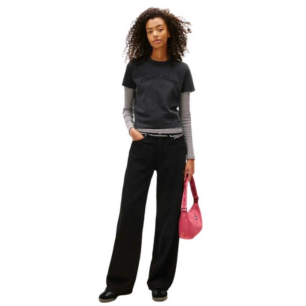 TOMMY JEANS REG GMD VARSITY TEE T-SHIRT  ΜΠΛΟΥΖΑ ΓΥΝΑΙΚΕΙΑ BLACK