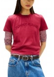TOMMY JEANS REG GMD VARSITY TEE T-SHIRT  ΜΠΛΟΥΖΑ ΓΥΝΑΙΚΕΙΑ BERRY