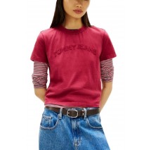 TOMMY JEANS REG GMD VARSITY TEE T-SHIRT  ΜΠΛΟΥΖΑ ΓΥΝΑΙΚΕΙΑ BERRY