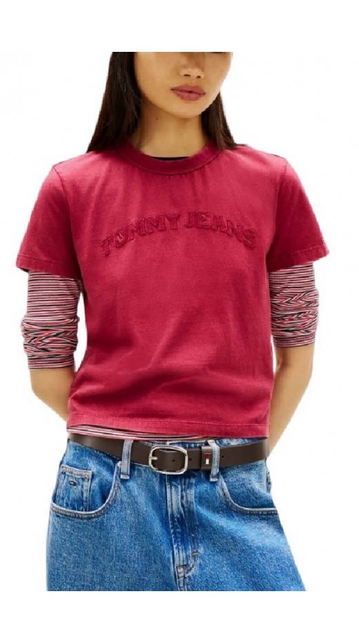 TOMMY JEANS REG GMD VARSITY TEE T-SHIRT  ΜΠΛΟΥΖΑ ΓΥΝΑΙΚΕΙΑ BERRY