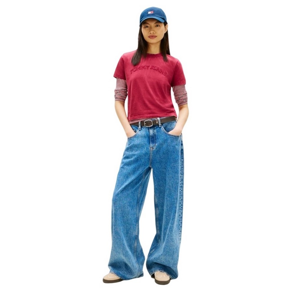 TOMMY JEANS REG GMD VARSITY TEE T-SHIRT  ΜΠΛΟΥΖΑ ΓΥΝΑΙΚΕΙΑ BERRY
