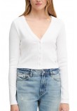 CAKVIN KLEIN JEANS LS WVN LBL 2X2 CTT ΜΠΛΟΥΖΑ ΓΥΝΑΙΚΕΙΑ WHITE