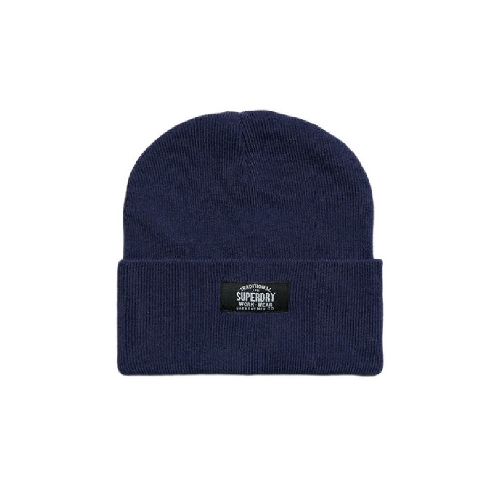 SUPERDRY D3 SDRY CLASSIC KNITTED BEANIE HAT UNISEX ΣΚΟΥΦΟΣ ΑΝΔΡΙΚΟΣ BLUE