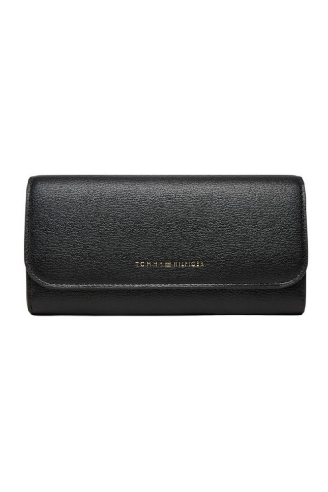 TOMMY HILFIGER FLAG LRG FLAP ΠΟΡΤΟΦΟΛΙ ΓΥΝΑΙΚΕΙΟ BLACK