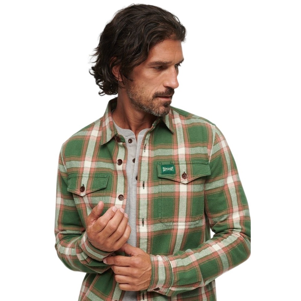 SUPERDRY WORKER CHECK SHIRT ΠΟΥΚΑΜΙΣΟ ΑΝΔΡΙΚΟ GREEN