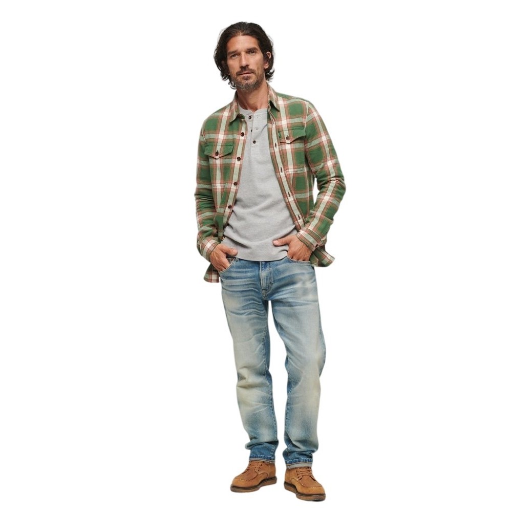 SUPERDRY WORKER CHECK SHIRT ΠΟΥΚΑΜΙΣΟ ΑΝΔΡΙΚΟ GREEN