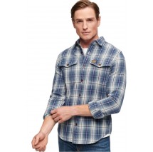 SUPERDRY WORKER CHECK SHIRT ΠΟΥΚΑΜΙΣΟ ΑΝΔΡΙΚΟ BLUE