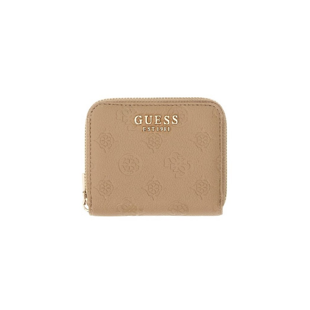 GUESS ELLA LOGO SLG SMALL ZIP AROUND ΠΟΡΤΟΦΟΛΙ ΓΥΝΑΙΚΕΙΟ BEIGE