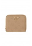 GUESS ELLA LOGO SLG SMALL ZIP AROUND ΠΟΡΤΟΦΟΛΙ ΓΥΝΑΙΚΕΙΟ BEIGE
