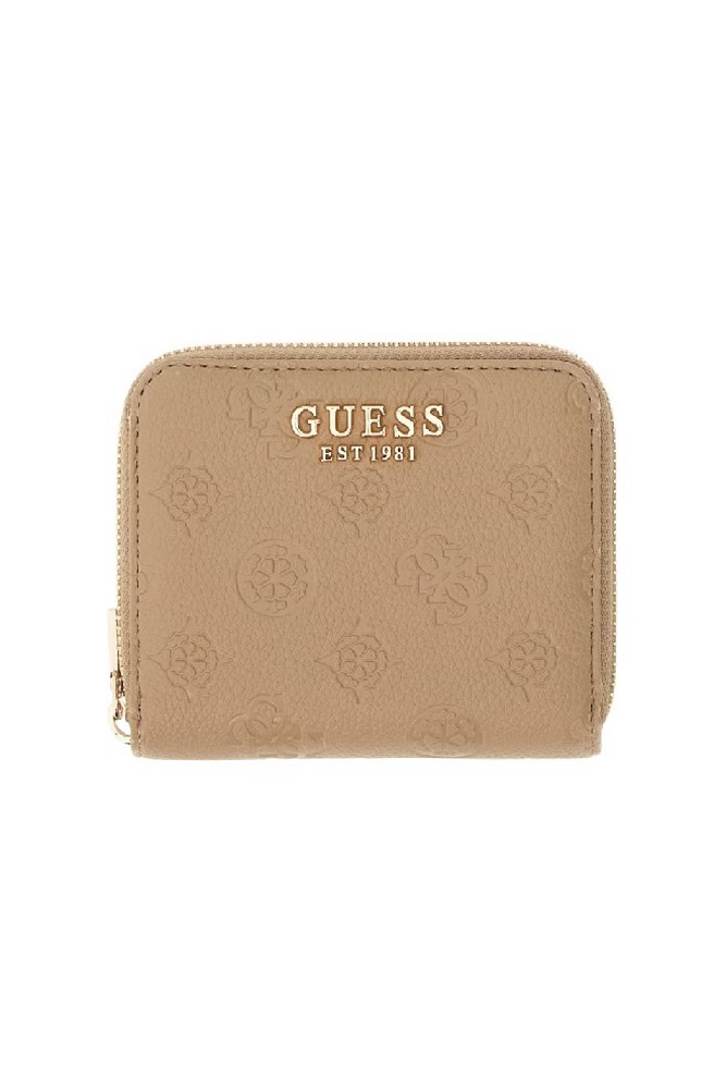 GUESS ELLA LOGO SLG SMALL ZIP AROUND ΠΟΡΤΟΦΟΛΙ ΓΥΝΑΙΚΕΙΟ BEIGE