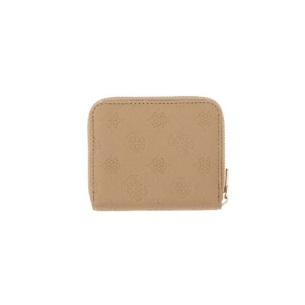 GUESS ELLA LOGO SLG SMALL ZIP AROUND ΠΟΡΤΟΦΟΛΙ ΓΥΝΑΙΚΕΙΟ BEIGE