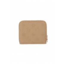 GUESS ELLA LOGO SLG SMALL ZIP AROUND ΠΟΡΤΟΦΟΛΙ ΓΥΝΑΙΚΕΙΟ BEIGE