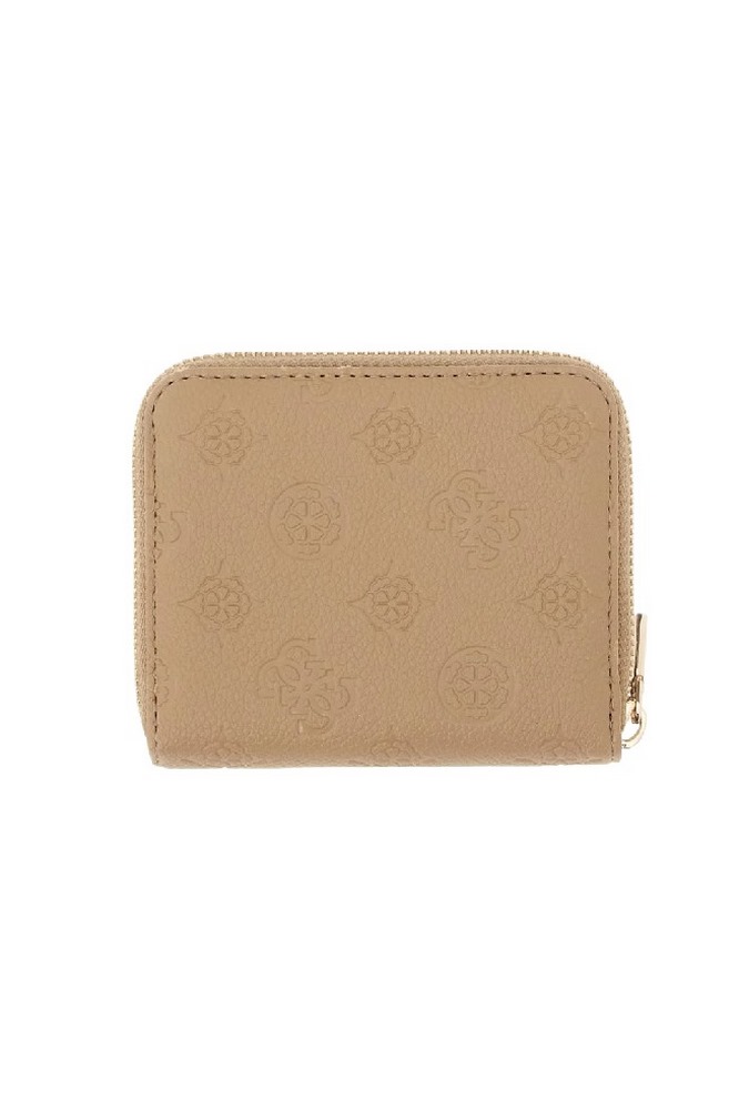 GUESS ELLA LOGO SLG SMALL ZIP AROUND ΠΟΡΤΟΦΟΛΙ ΓΥΝΑΙΚΕΙΟ BEIGE