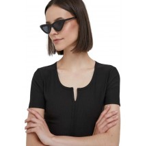 CALVIN KLEIN JEANS TAB SPLIT NECK RIB TOP ΤΟΠ ΓΥΝΑΙΚΕΙΟ BLACK