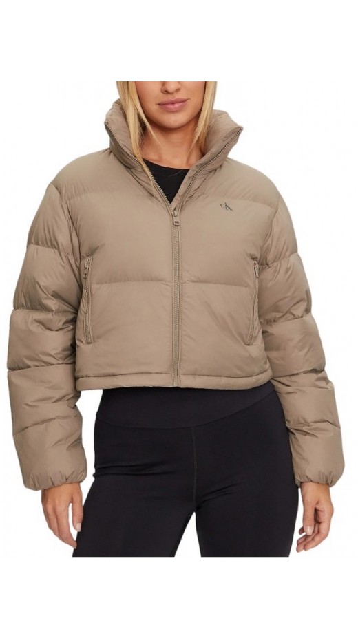 CALVIN KLEIN JEANS DOWN CROPPED PUFFER ΜΠΟΥΦΑΝ ΓΥΝΑΙΚΕΙΟ BRINDLE