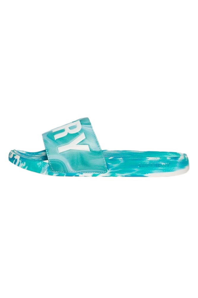 SUPERDRY MARBLE VEGAN POOL SLIDE ΠΑΝΤΟΦΛΑ ΓΥΝΑΙΚΕΙΟ TIRQUOISE