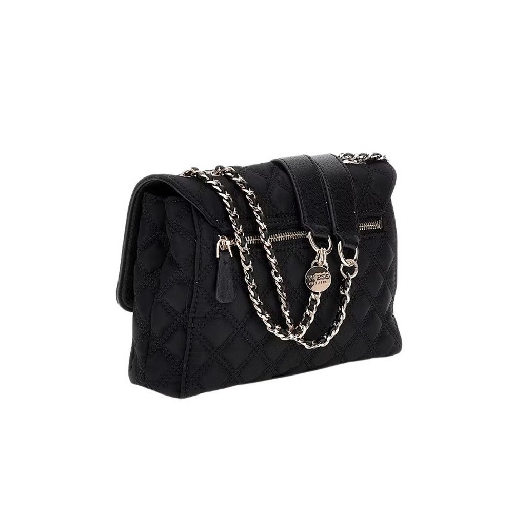 GUESS GIULLY 2 COMP CNVRTBLE FLAP ΤΣΑΝΤΑ ΓΥΝΑΙΚΕΙΑ BLACK