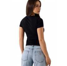 GUESS CN GLITTER LOGO T-SHIRT ΜΠΛΟΥΖΑ ΓΥΝΑΙΚΕΙΑ BLACK