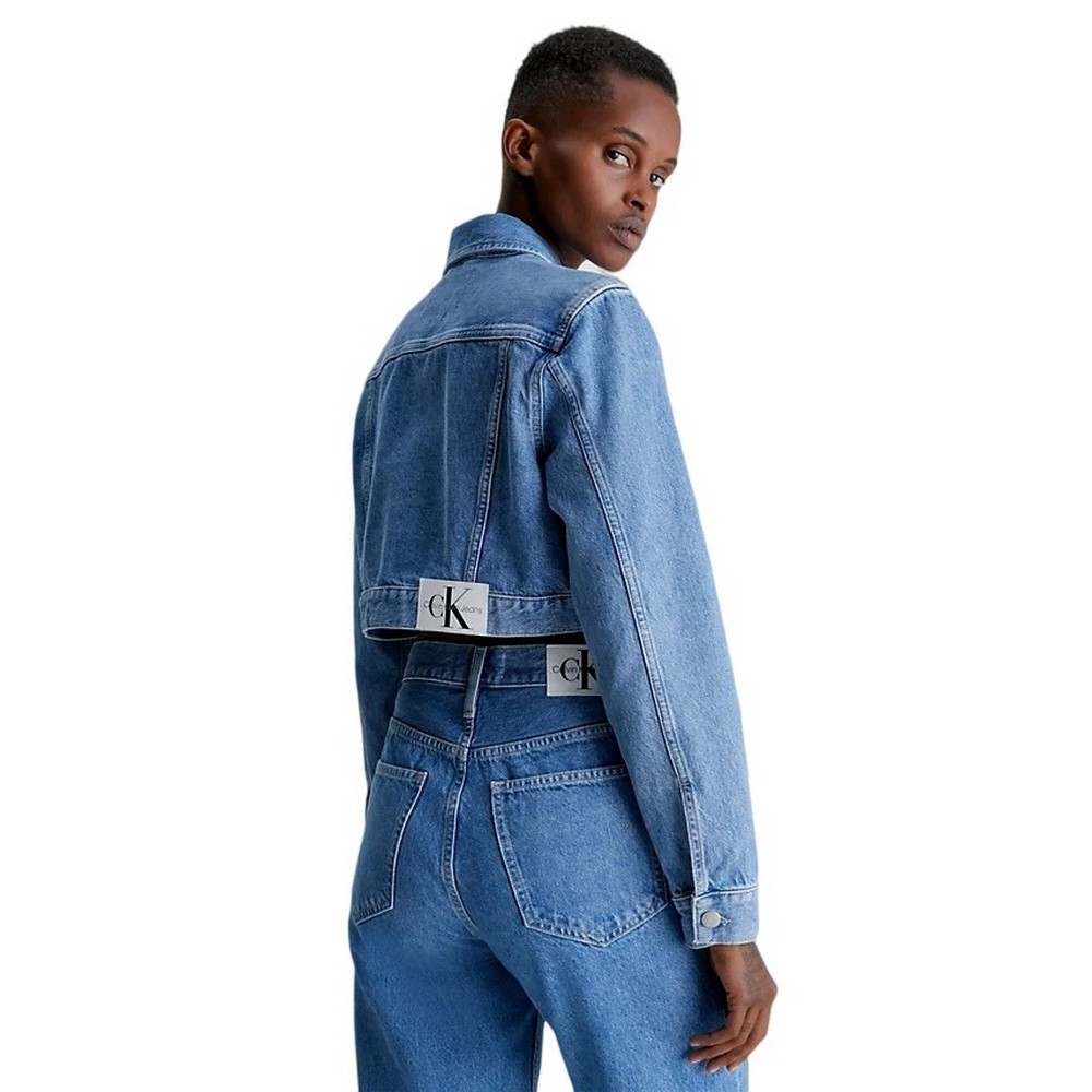 CALVIN KLEIN JEANS EXTREME CROP 90S DENIM JACKET ΜΠΟΥΦΑΝ ΓΥΝΑΙΚΕΙΟ BLUΕ DENIM